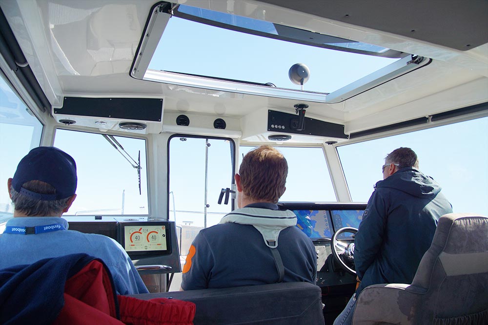 Aluminium cabin boat passenger area