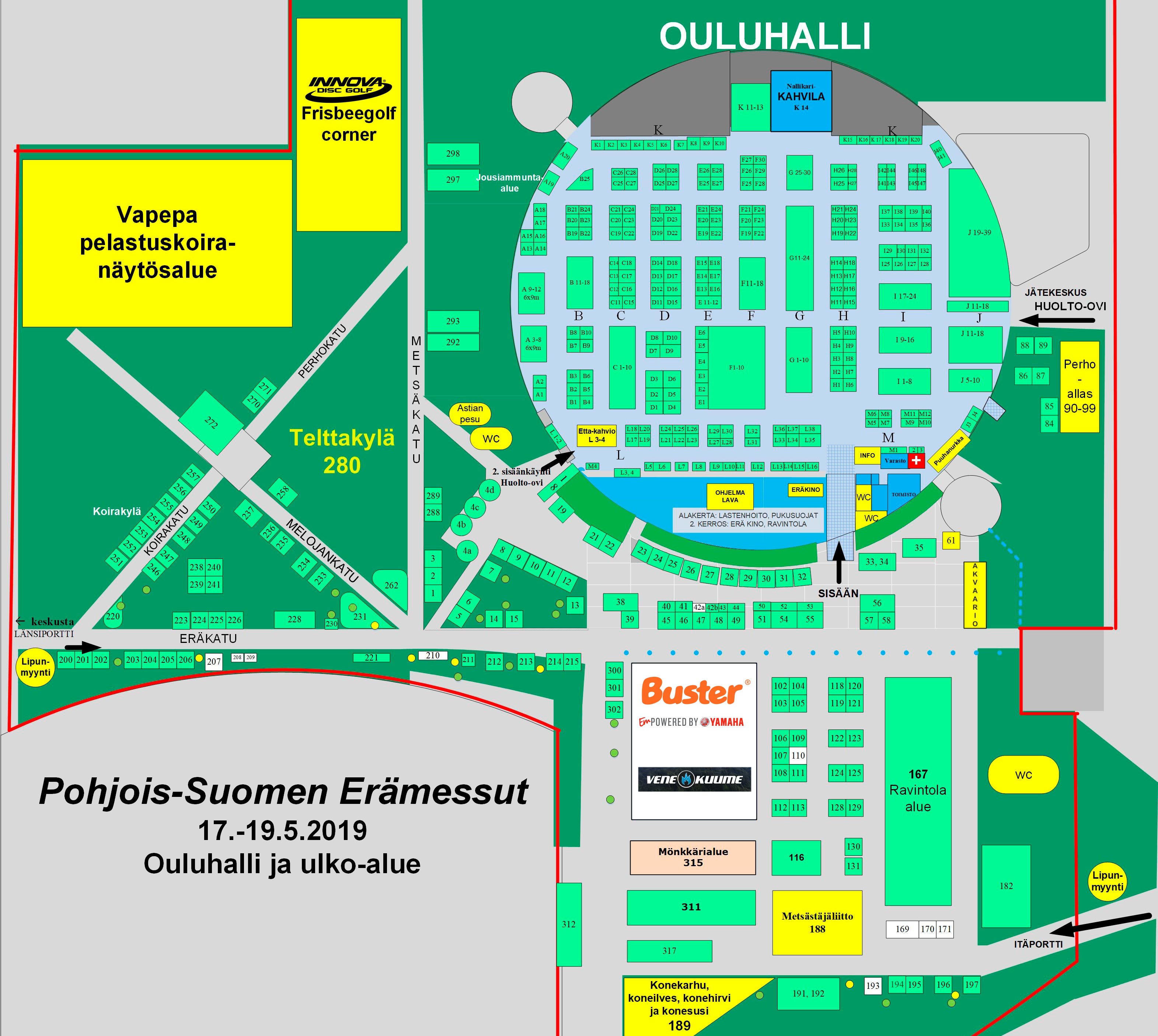 kartta pohjois-suomen erämessut Oulu