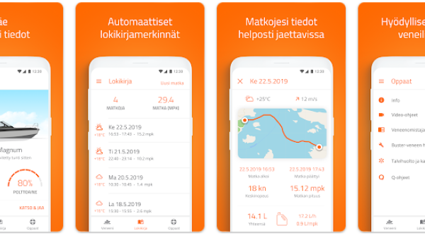 Buster app -mobiilisovelluksen näyttö